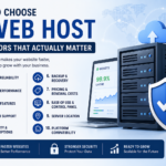 Choosing the right web hosting provider based on speed, security, uptime, and scalability.